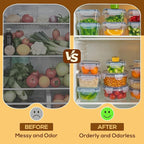 50 PCS Thicker Food Storage Containers with Lids, Clear Stackable Airtight Leakproof Reusable Plastic Meal Prep Container Set for Kitchen Storage/ Lunch, Fridge/ Microwave Safe with Labels&Pen