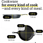Lodge Seasoned Cast Iron Skillet - Frying Pan for the Stove, Grill or Campfire - Cooks Evenly - Features Easy-Grip Teardrop Handle - Non-Toxic, Nonstick & Long-Lasting - 15 Inches
