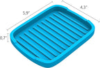 ZAPPOWARE Silicone Sponge Holder -soap Tray - 5.9" X 4.33" Set -2pcs (Blue)