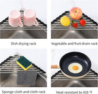 Corner Sink Caddy Triangle Dish Drying Rack for Sink Corner, Dish Drying Rack in Sink, Sponge Holder Roll Up Dish Drying Rack Over The Sink,Drainer Mat Sponge Caddy for Counter Storage