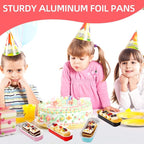 Mini Loaf Pans with Lids and Spoons Sealing Sticker,120 Pcs 6.8oz Cake Pans for Baking Disposable Aluminum Foil Christmas Cake Pan (mixed)