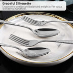Hammered Silverware Set, PUREAIN 30 Pieces Silverware Set for 6, Stainless Steel Flatware Set for Home, Kitchen, Restaurant and Hotel, Mirror Polished Cutlery Set, Dishwasher Safe