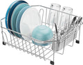 GSlife Small in Sink Dish Drying Rack - Stainless Steel Compact Dish Drainer for RV Kitchen Apartment Sink, Rust Resistant Inside Sink Rack, 1–2 Person Households, 13.1" W x 14.4" L, Silver