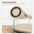 Lazy Susan Organizer, Rotating Spice Rack, 2 Tier Spice Turntable Organizer, Industrial Turntable Spice Holder, for Kitchen Countertop, Compact and Versatile, White and Light Oak SR22WG