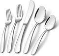 E-far Silverware Set for 8, 40-Piece Heavy Duty Stainless Steel Flatware Cutlery Set - Mirror Polished & Dishwasher Safe, Metal Eating Utensils Includes Spoons and Forks Knives for Home Kitchen