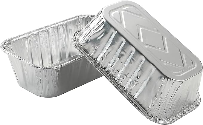 100 Pack 1Lb mini Loaf Pans Heavy Duty Disposable Aluminum Foil Bread Tins Standard Size 6" X 3.5" X 2.5" Oven Safe Sturdy Small Bread Tin Pans 1 Pound Loaf Pans