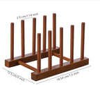 HBlife 2pcs Teak Dish Plate Bowl Cup Book Pot Lid Cutting Board Drying Rack Stand Drainer Storage Holder Organizer Kitchen Cabinet（Keep Dry）