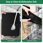 GUUKIN Silicone Dish Drying Mat,17.7" x 11.8 " Drying Matt Kitchen Counter, Dish Drying Rack Mat, Easy Clean Pad for Countertop Protection, Multi-Functional Use, Not applicable Bumps up sink (Black)