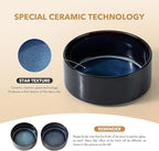 Havniva Ceramic 8.2inch Raised Double Dog Bowls Set with Acacia Wood Stand, Food & Water Bowls for Large Breed Dogs, Weighted Pet Dishes(60oz, Starry Sky)