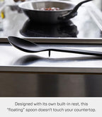 Yamazaki Home Tower Silicone Kitchen Spoon, Hygenic With Integrated Tool Rest, Floating Clean Design - Silicone