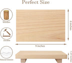zoocatia Small Wood Tray Pedestal Stand Farmhouse Bathroom Decor Decorative Wooden Riser Kitchen Soap Dish Holder for Vanity, Counter, Sink, 9" x 5.9" - Burlywood