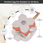 Egg Pan Egg Frying Pan, Fried Egg Pan Nonstick 4 Cups Pancake Pan Aluminium Alloy Cooker for Breakfast, Induction Compatible (White)