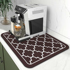 WISELIFE Dish Drying Mat Super Absorbent Drying Mat Large Dish Drying Mats for Kitchen Counter Easy Clean Dish Mat Kitchen Drying Mat15"x 18" Stylish Chocolate