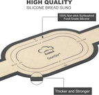 Silicone Bread Sling, Silicone Baking Sling with Longer Handles, Non-Stick & Easy Clean Dutch Oven Baking Mat to Transfer SourDough Easily, Reusable Bread Mat Set (2 Pcs Grey Oval)