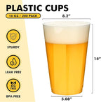 RACETOP 16oz Clear Plastic Cups, 200 Pack Disposable Party Cup, Heavy Duty Disposable Glasses, Disposable Cups for Party, Thanksgiving, Wine Taesting, Birthday and Christmas.
