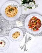 GATHER 700PCS Silver Plastic Plates - Silver Disposable Dinnerware Sets 100 Guest Include 200 Plates, 300 Silverware, 100 Napkins, 100 Cups For Wedding & Party