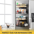 [WIDER SHELF] 2 SET Strong Magnetic Shelf Basket for Fridge with Tag & Bamboo Top, XXL Large Magnetic Spice Rack Shelves for Side of Refrigerator, Kitchen Pantry Storage Organizer for Food Fruit Veg