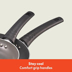bella Cookware Set with Glass Lids with Nonstick, PFOA Free and Scratch Resistant Surface, Aluminum Bakeware, Pots and Pans, Storage Bowls & Utensils, Compatible with All Stovetops, 21 Piece, Gray
