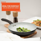 IMUSA 8" Premier Ceramic Nonstick Fry Pan with Cool Touch Handle, Matte Black