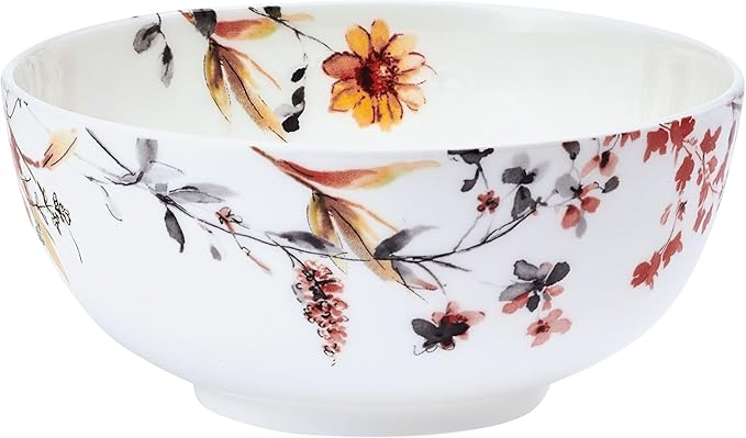 Mikasa Wildflower Bliss 12 Piece Floral Bone China Durable Chip Resistant Lightweight Dinnerware Set, Service for 4