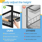 ADBIU Under Sink Organizer XL Size, 2 Packs 2 Tier Expandable Height (13.5" - 17.5") Under-Sink Organizers Slide out Pull out Bathroom Kitchen Organizers And Storage