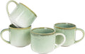 12 oz Ceramic Coffee Mugs Set of 4, Large Coffee Cups with Handles for Coffee, Tea, Cappuccino, Latte, Cocoa, Cereal, Mug Set Gift for Wedding, Microwave and Dishwasher Safe(Reactive Glaze Green)