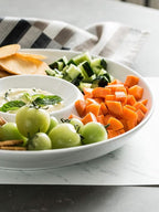 LAUCHUH Porcelain Chip and Dip Serving Set Divided Serving Trays Appetizers and Cheeses Serving Platter Compartment Dish for Mother's Day, Snack, Fruit, Veggies, Candy, 12-inch Set of 1
