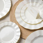 175PCS Gold and Ivory Plastic Dinnerware Set, Plastic Party Plates for 25 Guests, 50 Disposable Plates, 25 Heavy Duty Silverware, 25 Cups, 25 Napkins for Party and Wedding