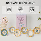 Yeacccng Bohemian Small Bowls Set of 6, 4 Inch Indented Grooved Ceramic Sauce Dishes, 7.5 Oz, Lead-Free, Scratch-Resistant, Oven/Microwave Safe, Ideal for Serving Sushi, Appetisers, Desserts, Ketchup