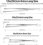 U-Taste 8in Kitchen Plating Tweezer: 18/8 Stainless Steel Food-Grade Metal Food Tong, Seamless-Welding, Sturdy and Flexible with Non-slip Tips for Serving, Decorating, Cooking, Baking (Round Tip)