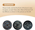 Havniva Ceramic 1.6 Cup Raised Slow Feeder Dog Bowl Set, Elevated 7.3inch Bowl and 8.2inch Dish with Acacia Wood Stand for Medium and Large Dog(Starry Sky)