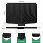 GUUKIN Dish Drying Mat, 17.7" x 11.8 " Drying Matt Kitchen Counter,Non-Slip Drying Pad, Easy Clean Pad for Countertop Protection, Multi-Functional Use (Black)