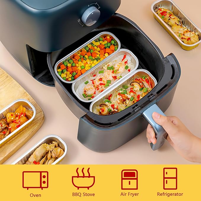 Mini Loaf Pans with Lids 100 Pack,LNYZQUS 6.8oz Aluminum Foil Mini Cake Baking Pans Cupcake Tins Containers,Disposable Ramekins Bread Baking Cups Muffin Tins Holders-Black