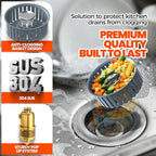Sink Drain Strainer - Sink Stopper, 3 in 1 Kitchen Stainless Steel Drain Plug with Anti-Clog Basket, Pop-Up Cover Fits Standard 3-1/2” Openings for Double Bowl Kitchen Sinks