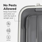 IRIS USA Dog Food Storage Container 54 lbs, 2-Pack with Wheels, Airtight Lid, 2-Cup Scoop, Double Pet Food Storage, Built in Scoop Storage in Lid, Versatile Pet Food Bin, Portable, Gray/Dark Gray