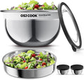 18/8 Stainless Steel Salad Bowl Kit - 74oz, Salad Bowls to go for Lunch, Comes with 1.7oz Condiment Container and Removable Tray for Organization - Leak-Proof, Dishwasher Safe (Mirror)