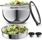 18/8 Stainless Steel Salad Bowl Kit - 74oz, Salad Bowls to go for Lunch, Comes with 1.7oz Condiment Container and Removable Tray for Organization - Leak-Proof, Dishwasher Safe (Mirror)