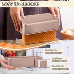 LIANYU Loaf Pans for Bread Baking, 9×5 Inch Stainless Steel Loaf Bread Tins, Non-Stick Baking Pans for Homemade Banana Sandwich Sourdough, Healthy & Sturdy, Set of 6, Rose Gold