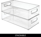 iDesign Stackable Fridge Bin - Storage Bin for Freezer or Pantry Organization, Clear, Made in USA