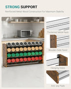 NESAPTO Spice Rack Organizer for Cabinet, Wooden 4 Tier Vertical Seasoning Organizers for Kitchen Pantry, Countertop/Wall Mount, Holds 36 Spice Jars (No Jars Included), 17.2" W × 9.4" H