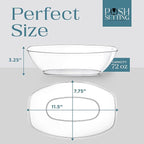 Posh Setting Plastic Party Bowls - Disposable Clip-on Bowls, Perfect for Chocolate, Candy, Apps; Set of 4 Clear Entrees