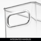 iDesign Stackable Fridge Bin with Handles - Ideal for Freezer or Pantry, Set of 3, Clear, Made in USA