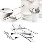 HaWare 25-Piece Silverware Set with Flatware Drawer Organizer, Stainless Steel Cutlery with 4 Steak Knives, Eating Utensils Service for 4, Mirror Polished, Dishwasher Safe - Silver