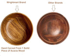 Wooden Bowl Set of 4, Small Acacia Wood Bowls, 5” Diameter, 2.5” Tall, 8 oz Capacity, Handcrafted Bowls for Salad, Snacks, Fruit & Kitchen Gifting