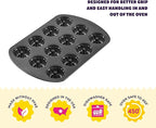 Wilton Gold Non-Stick 12-Cavity Mini Fluted Cake Pan, Cold-Rolled Steel Bakeware, Made Without PFAS, Packaging May Vary
