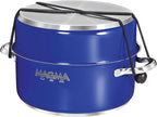 Magma 10 Piece Gourmet Nesting Stainless Steel Cookware Set with Ceramica Non-Stick, Induction Compatible, Oven Safe to 500°F - Suitable for All Stovetops, Removable Handles, Cobalt Blue