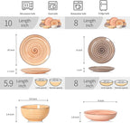 Selamica Ceramic Plates and Bowls Sets,24 Pieces Dinnerware Sets for 6,Scratch Resistant Dish Set for holiday gathering,Dishwasher & Microwave Safe, Maillard