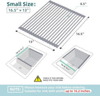 Ohuhu Roll Up Dish Drying Rack, Over The Sink Multipurpose Roll-Up Dish Racks, 16.5" W x 13" L Rolling Heat-Resistant Anti-Slip Silicone Coated Dish Drainer Portable Foldable for Kitchen Counter