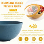 Homienly Wheat Straw Bowls with Lids Salad Bowl 40 OZ Unbreakable Cereal Bowls for Kitchen, RV, Lunch Microwave Safe Camping Bowls Dishwasher Safe Soup Bowls Reusable Food Storage Bowls Multi, 4 Sets