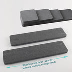 NiuYichee 2 Pcs Water Absorbing Stone Trays, Kitchen/Bathroom Sink Soap Dish, Diatomite Tray Used for Hand Soap & Cosmetic Bottles in The Modern Home, 3.15" W x 11.8" L, Dark Gray